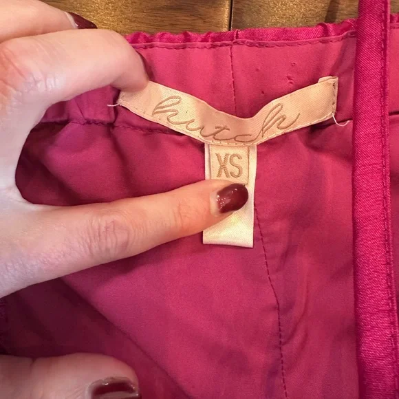 Anthropologie Hutch Fuchsia Pink Satin Bow Jumpsuit Size XS - Picture 5 of 5